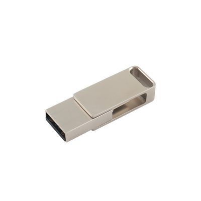 Waterproof Silver Metal USB Flash Drives with USB 2.0 And Type C Engraving and Print Logo