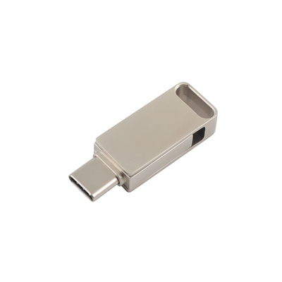 Waterproof Silver Metal USB Flash Drives with USB 2.0 And Type C Engraving and Print Logo
