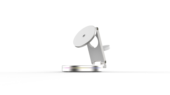 Foldable Magnetic Wireless Charger with 360-Degree Rotation and 15W Power Output