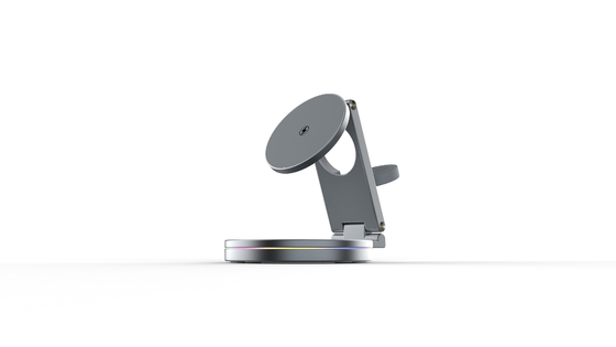 Foldable Magnetic Wireless Charger with 360-Degree Rotation and 15W Power Output
