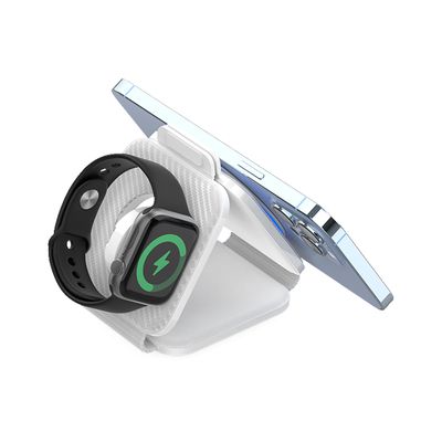 Foldable Three-In-One Magnetic Wireless Charger Abs Plastic for iPhone iWatch and More