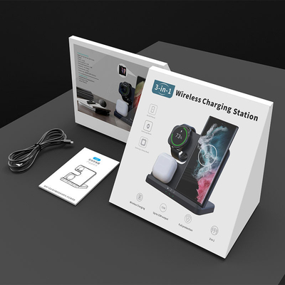 ABS PC Material 15W Wireless Charger for iPhone iWatch AirPod Fast and Convenient