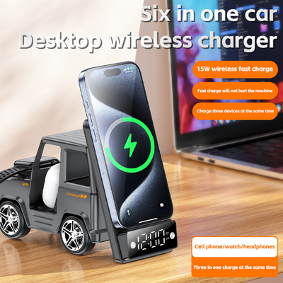 Orange Cool Car Shaped Wireless Charger for iPhone Airpods IWatch 225G Output 9V/1.67A