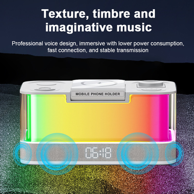 Qi-enabled Wireless Charger and Bluetooth Speaker with Colorful Lights Compatibility Qi-enabled Devices