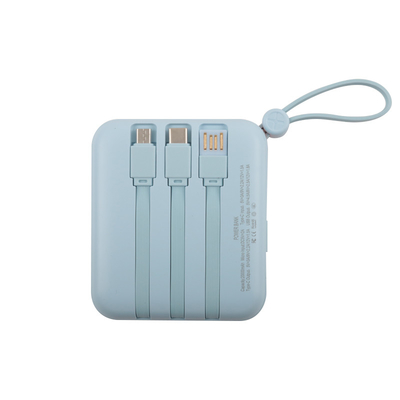 Li-polymer Battery /18650 Battery Portable Power Bank Black Blue Cable Manual Box Included