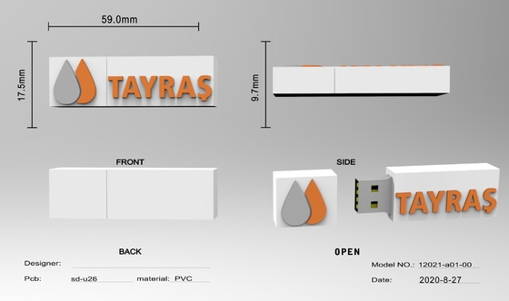 10 Years Data Retention Customized USB Memory with 2 Hours Artwork Time