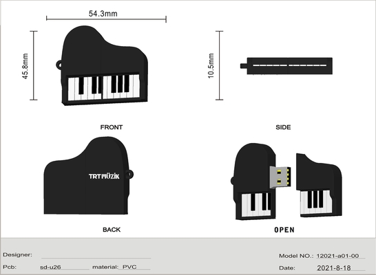 Custom USB Flash Drives with 64GB Capacity and USB 2.0 Interface in 7-9 Days Made of PVC or Silicone Material