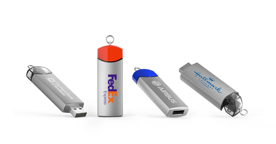 Customizable 8-15MB/s Write Metal USB Flash Drive with Speed Dome Logo