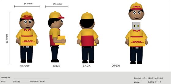DHL Delivery Woman Person Cartoon Usb Flash Drive Made By Customer Design