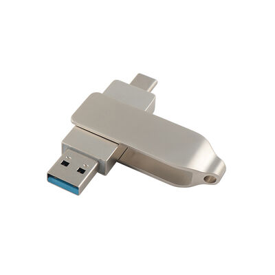Retro Body Silver Color With TYPE C USB 128GB 256GB High Speed Usb Size 71.4*16.8*10.1mm