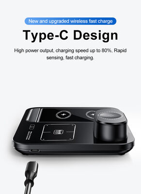 15W Fast Charging 3 in 1 Wireless Charger with Foldable Design and Magnetic Suction