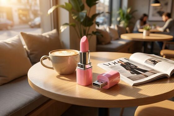 Lipstick shape plastic 128GB Encryption Lightweight and Durable Flash Drive Suitable for Lady Gift