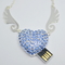 Lady Necklace Diamond Usb Stick 32GB 64GB 2.0 Flash Drive full Memory