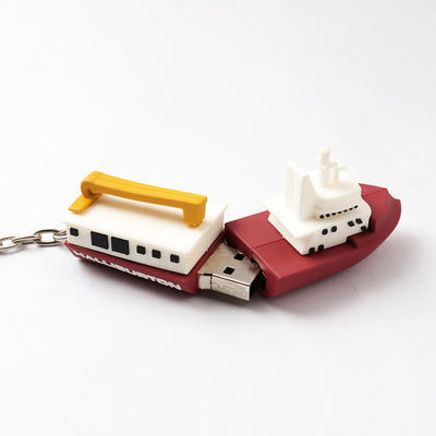 3D Boat Shapes PVC Customized USB Flash Drives 128GB H2 Testing