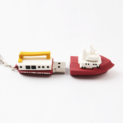 3D Boat Shapes PVC Customized USB Flash Drives 128GB H2 Testing