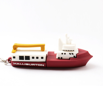 3D Boat Shapes PVC Customized USB Flash Drives 128GB H2 Testing