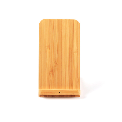 Bamboo Recyclable Vertical Mobile Phone Wireless Charger 7.5W 205KHZ