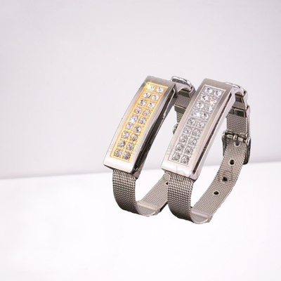Metal Shell Silicone Wristband USB Flash Drive Bracelet Leather 32GB 128GB