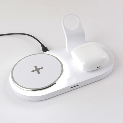 Plastic White 4 In 1 Wireless Charger For Phone Earphone Watch Fast Charging