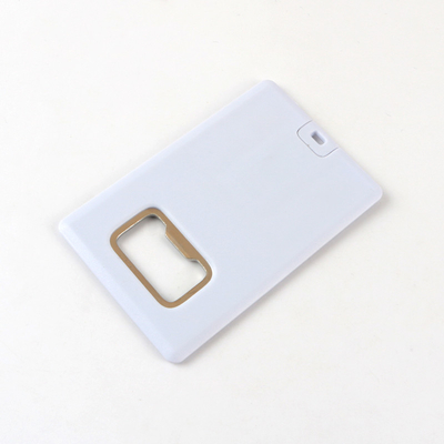 Plastic Credit Card USB Flash Drive With A Metal Bottle Opener USB 2.0 128GB