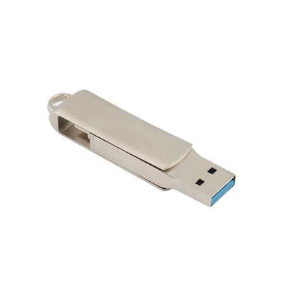 Silver Body Laser LOGO Type C USB With Key Hole Can Put Lanyard And Keyring