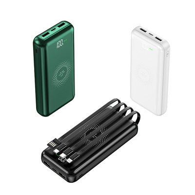 4 Cable With One Body Plastic Power Bank Lithium Battery Superspeed
