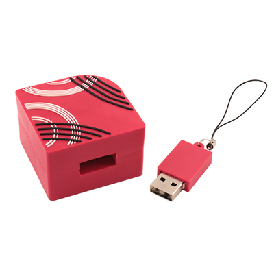 Custom Silicone USB Flash Drives Full Color Print Rectangle Shape 128GB Capacity