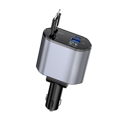 ABS PC Aluminium Alloy Car Charger For IPhone Output 5V/2.4A Compact And Lightweight