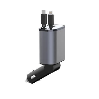 Fast Car Charger Double Line Can Be Extended And Retracted Fast Charger Cable