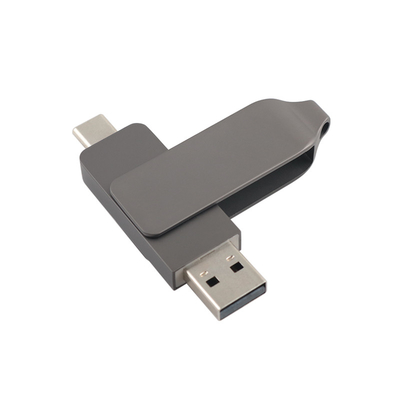 Gun Black Metal Type C USB Flash Drives Twist Shaped Fast Speed 3.0 And 3.0