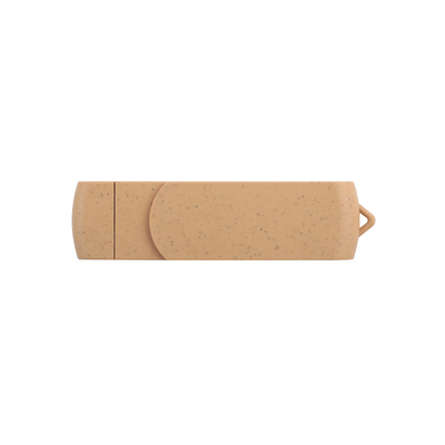 Customized Vibrant Beige USB With Laser Engraved Logo Recyclables Materials