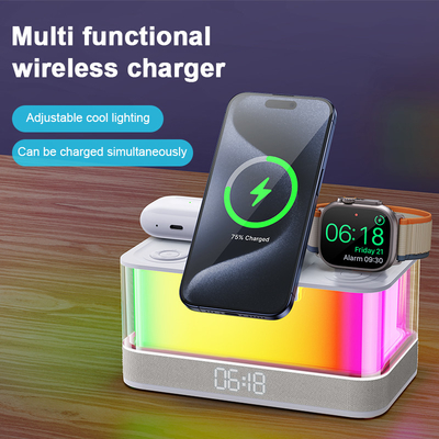 Qi-enabled Wireless Charger and Bluetooth Speaker with Colorful Lights Compatibility Qi-enabled Devices