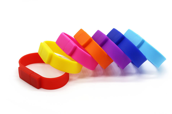 logo print Silicone Usb Bracelet Flash Drive 32GB 64GB FCC approved