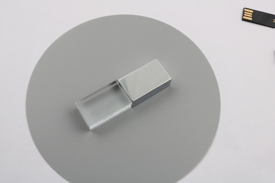 Engrave Logo Crystal USB Stick 64GB 128GB Flash Drives 15MB/S