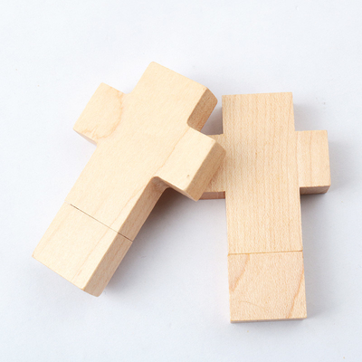 Cross Shaped Wooden USB Flash Drive Fast Usb 2.0 3.0 1GB 256GB
