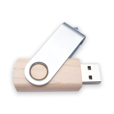 Twist Shaped Wooden USB Drive Metal Case Bamboo Color Embossing LOGO