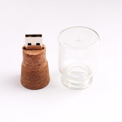 16GB 32GB 64GB Wooden USB Flash Drive Bottle Shaped Glass Wine Stopper