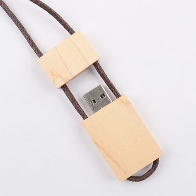 16GB 32GB 64GB Maple Wooden USB Flash Drive With Rope USB 3.0 Fast Speed