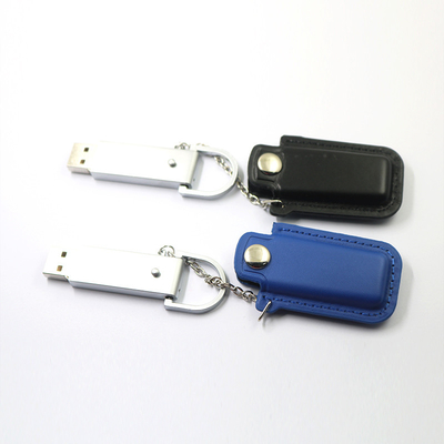 Embossing Logo Leather Flash Drive 128GB 32GB High Capacity Memory Stick