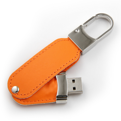Embossing Logo PU Leather USB Flash Drive 2.0 102x25x10mm 8GB