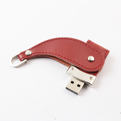 Leather Cover Metal Key Usb Stick 2.0 Portable 64GB 128GB 30MB/S