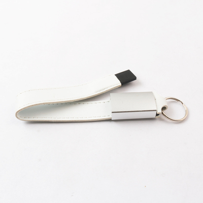 Leahter USB 2.0 Flash Drive With UDP Ring Can Embossing Laser Print Logo