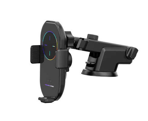 10W Car Phone Mount Wireless Charger ABS Plastic Coating OEM Logo