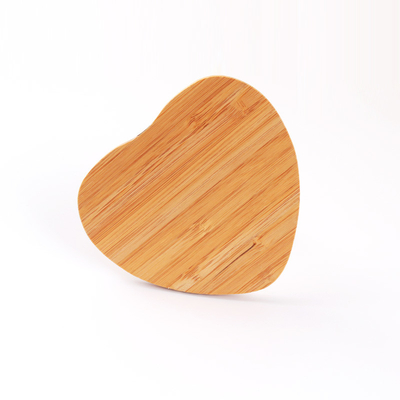 Heart Shape Bamboo Wireless Charging Pad Fast Charging 10W 15W For Phone