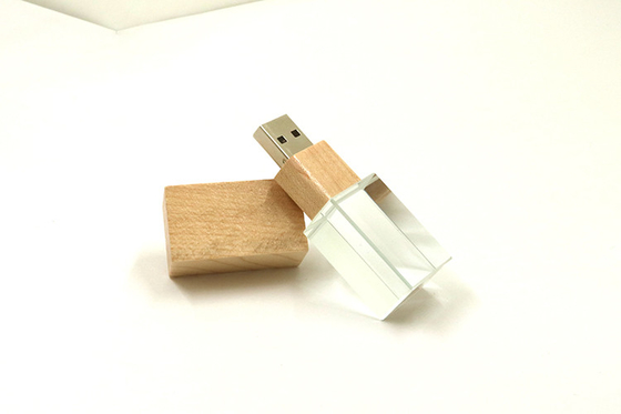 Wooden Cap Crystal USB Stick 32GB 64GB 128GB Flash Drives 15MB/S Ce Fcc Passed